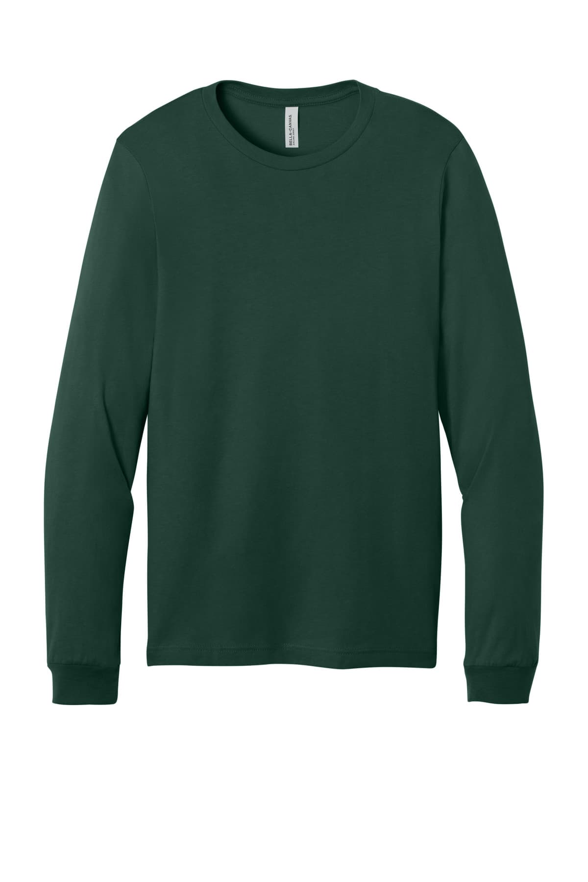 FLG Lacrosse FOREST BELLA+CANVAS Unisex Jersey Long Sleeve Tee, with the Block Be You — Navy & White design, on the full chest, front view