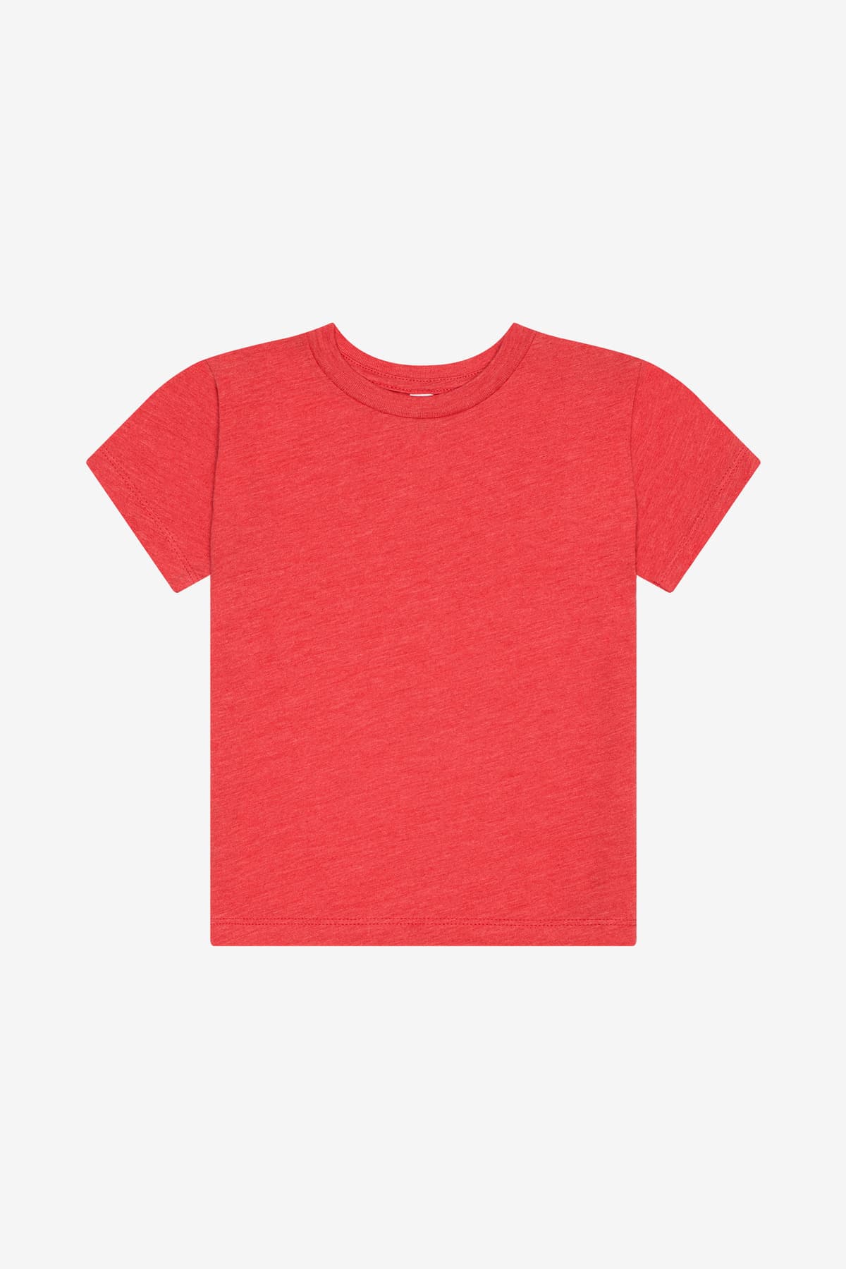 FLG Lacrosse RedTB BELLA+CANVAS Toddler Triblend Short Sleeve Tee, with the Block Lacrosse Be Your Best Stacked — Navy & Carolina design, on the full chest, front view