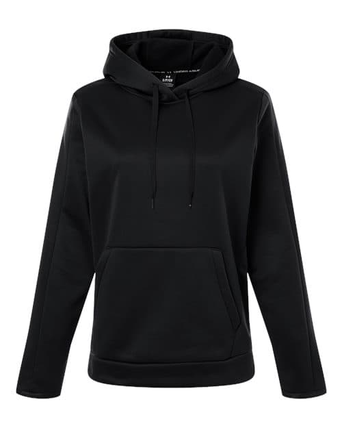 FLG Lacrosse Black/ White Women's Armour Fleece Pro Hooded Sweatshirt, with no design, front view