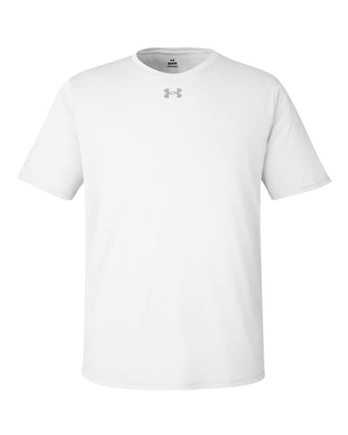 FLG Lacrosse White/ Mod Grey Men's Team Tech™ T-Shirt, with no design, front view
