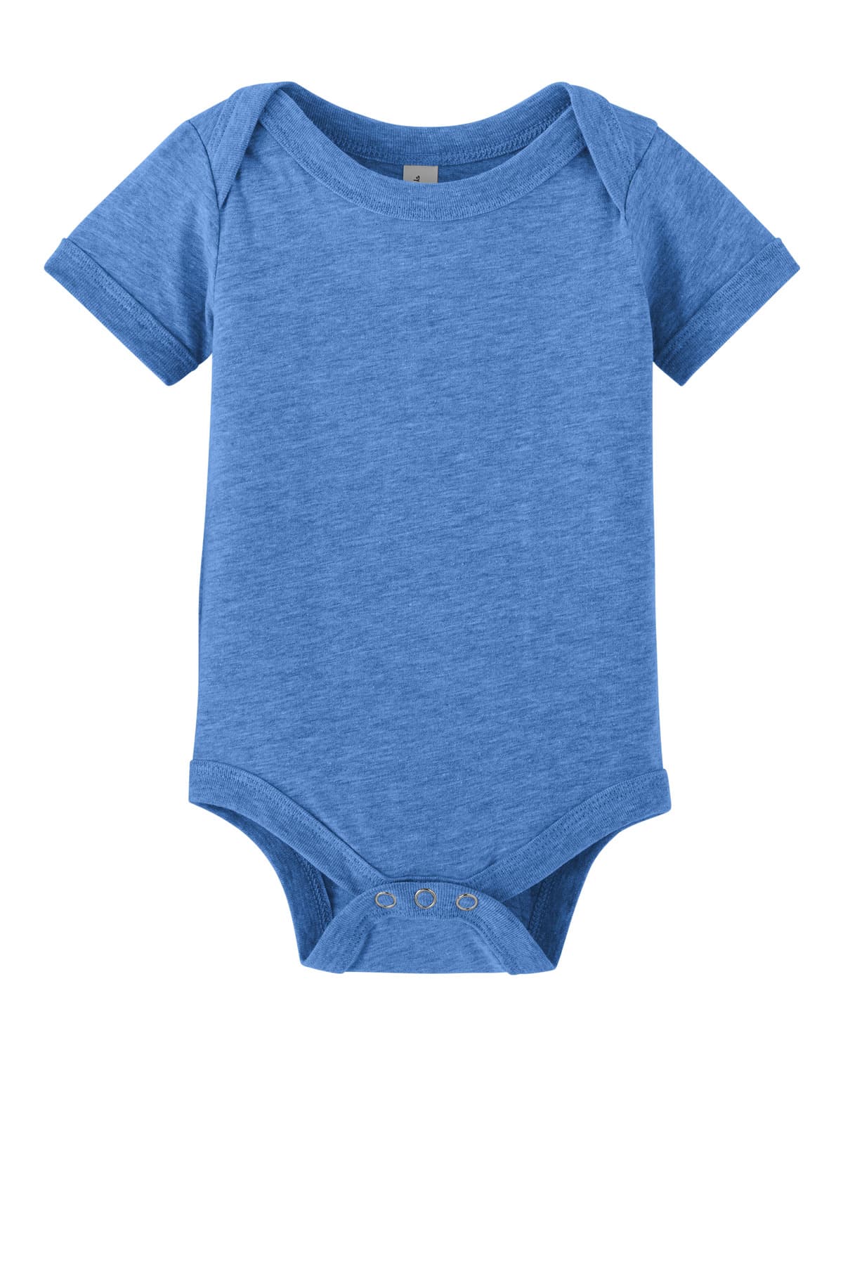 FLG Lacrosse HtClmbBl BELLA+CANVAS Infant Jersey Short Sleeve One Piece, with the Block Lacrosse — Carolina design, on the front number, front view