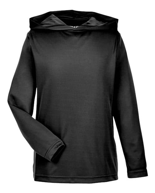 Youth Zone Performance Hooded Long Sleeve T-Shirt in Black