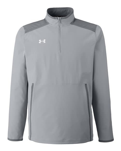 FLG Navy 2031 Mod Grey/ White Men's Motivate 3.0 Quarter-Zip Pullover, with no design, front view