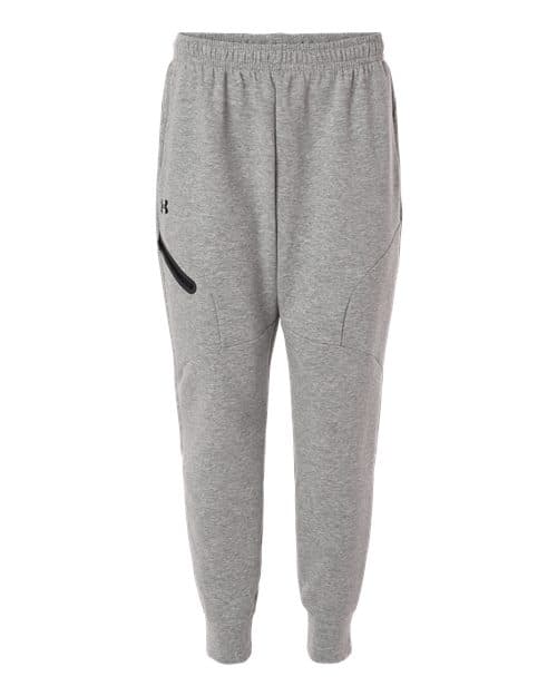 FLG Navy 2031 Mod Grey/ Black Men's Unstoppable Fleece Joggers, with no design, front view