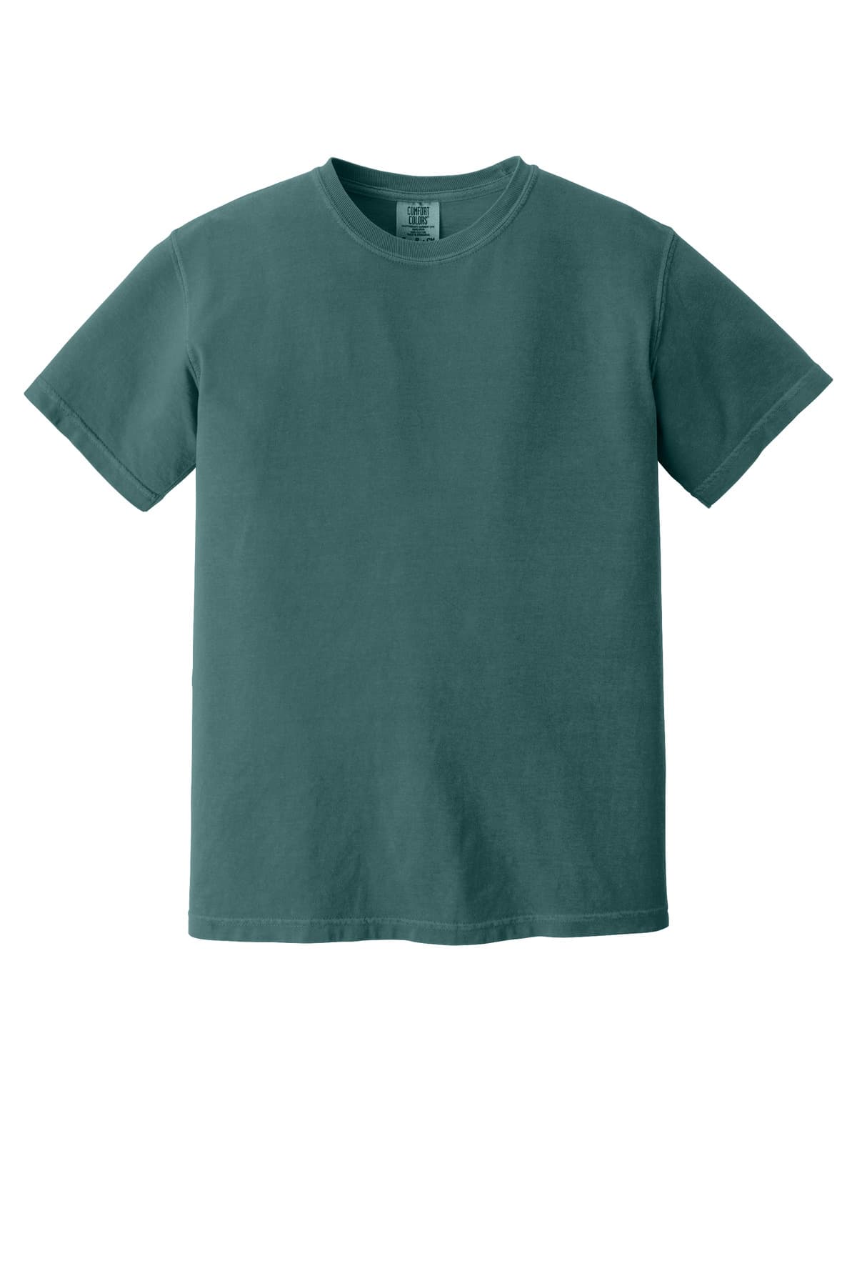 FLG Lacrosse Blue Spruce COMFORT COLORS Heavyweight Ring Spun Tee, with the Block Lacrosse Be You — Carolina & White design, on the full chest, front view