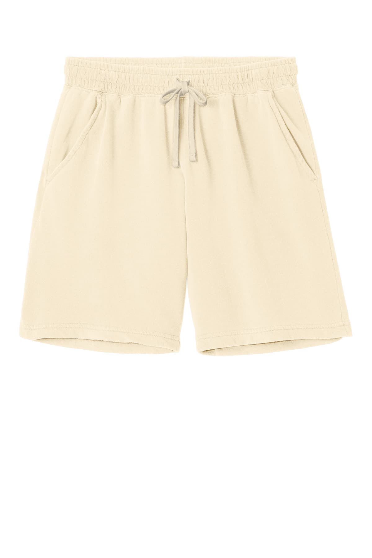 FLG Lacrosse Ivory Comfort Colors Lightweight Sweatshort, with no design, front view