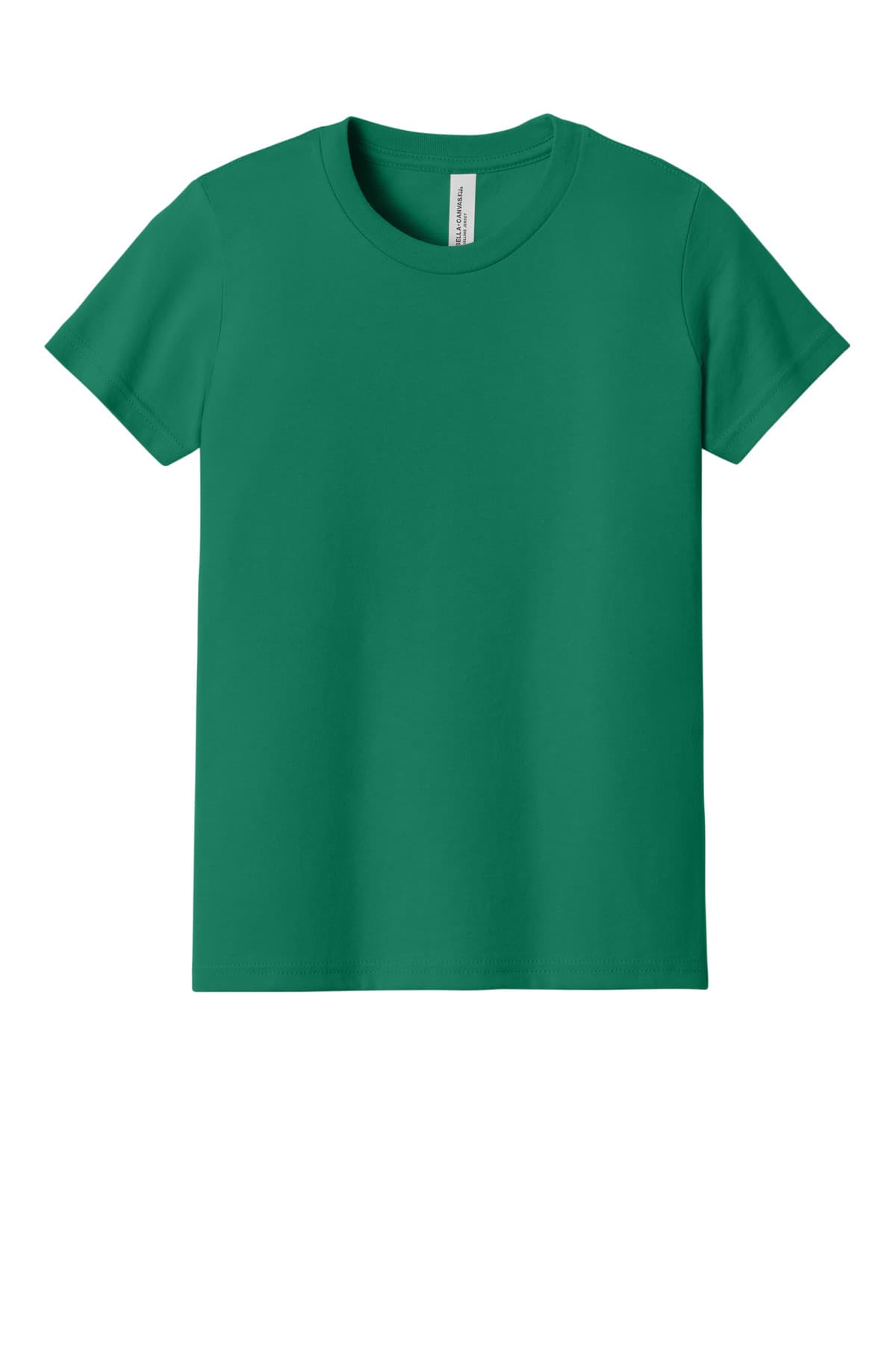 FLG Lacrosse Kelly BELLA+CANVAS Youth Jersey Short Sleeve Tee, with the Love of the Game Badge — Navy design, on the full chest, front view