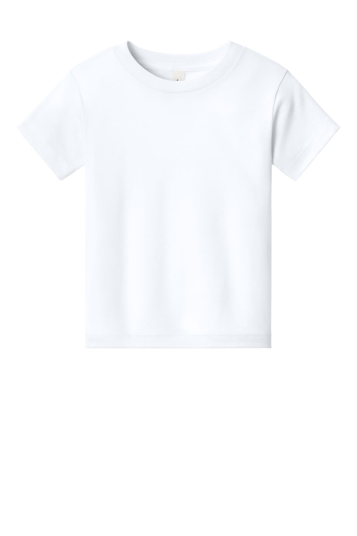 FLG Navy 2031 White BELLA+CANVAS Toddler Short Sleeve Tee, with the AAA Arched Collegiate design, on the full chest, front view