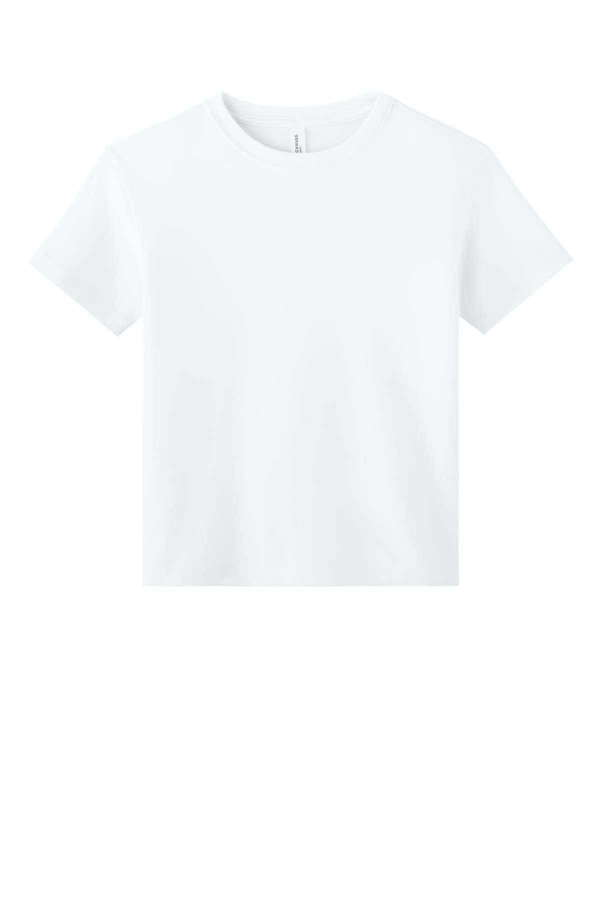 FLG Navy 2031 White BELLA+CANVAS Youth 6-Ounce Heavyweight Tee, with the AAA Arched Collegiate design, on the full chest, front view